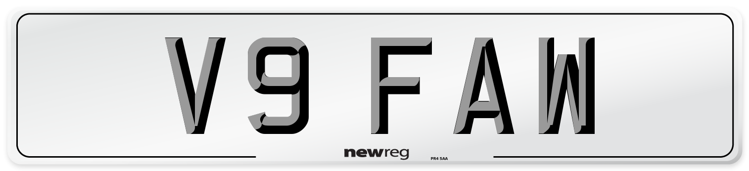 V9 FAW Number Plate from New Reg